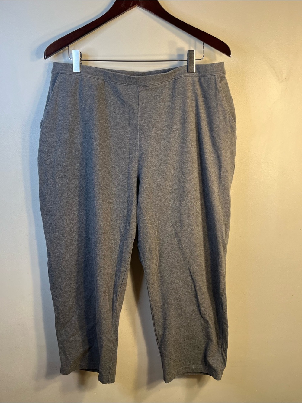 L.L. Bean Perfect Fit Pant Straight Leg Crop Gray Women’s 1X